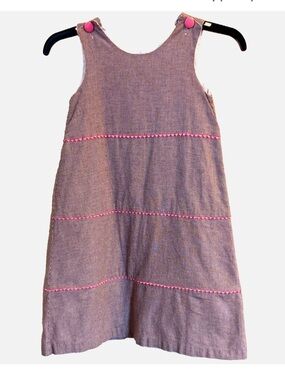 Claire & Charlie Girls 6X Brown Pink Houndstooth Jumper Dress Back to School